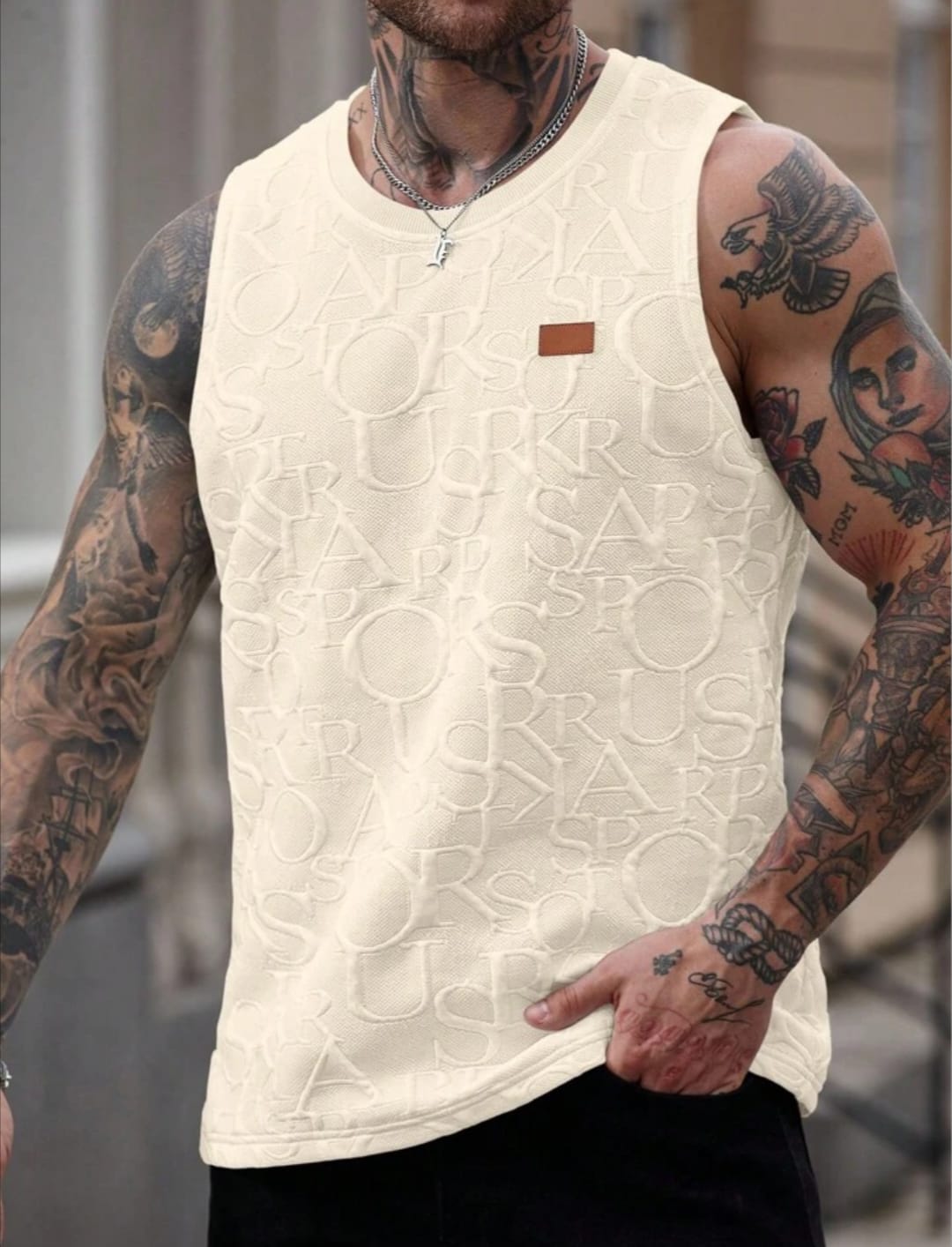 Ivory Monogram Tank Top